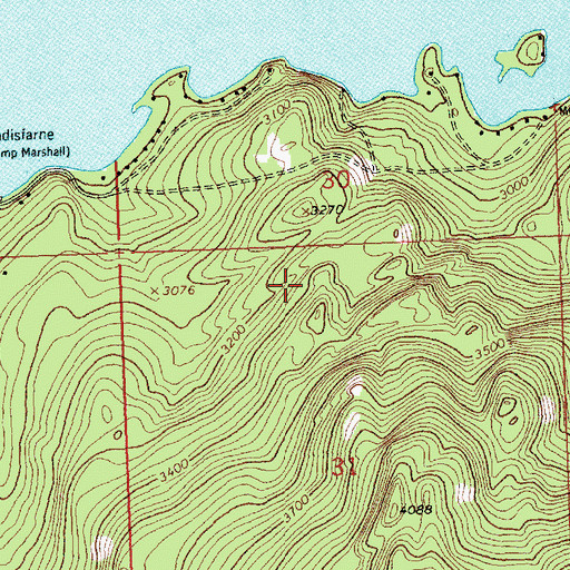 Topographic Map of Lindisfarne Census Designated Place, MT