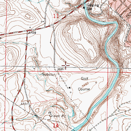 Topographic Map of Little Browning Census Designated Place, MT