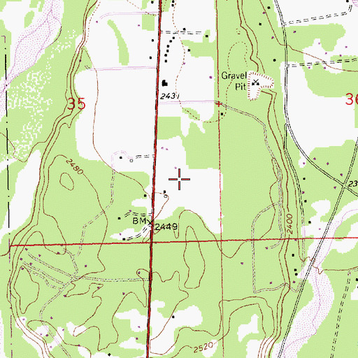 Topographic Map of Pioneer Junction Census Designated Place, MT