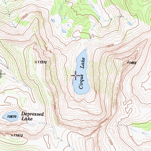 Topographic Map of Cirque Lake, CA