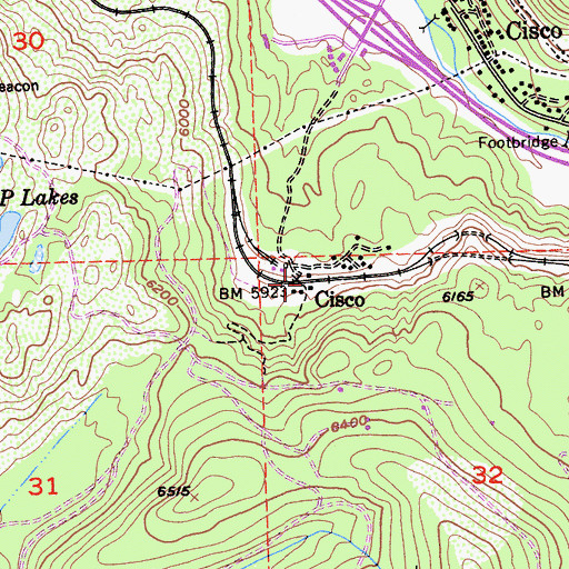 Topographic Map of Cisco, CA