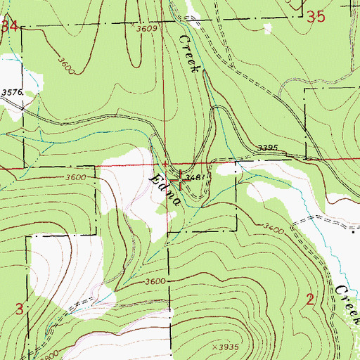Topographic Map of Trego Census Designated Place, MT