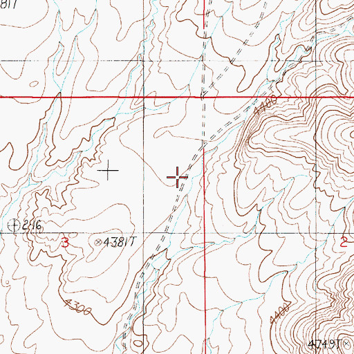 Topographic Map of Wheatland Census Designated Place, MT