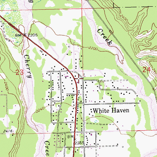Topographic Map of White Haven Census Designated Place, MT
