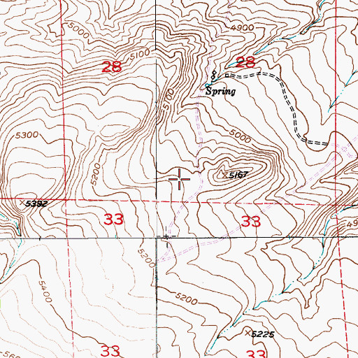 Topographic Map of Wineglass Census Designated Place, MT