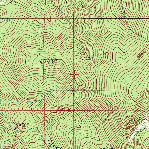 Topographic Map of Big Sky Division, MT