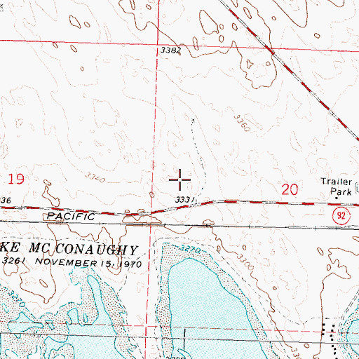 Topographic Map of Martin Census Designated Place, NE
