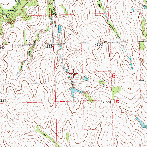 Topographic Map of Woodland Hills Census Designated Place, NE