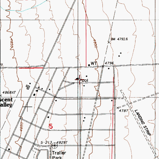 Topographic Map of Crescent Valley Census Designated Place, NV