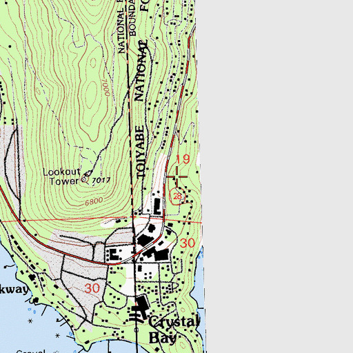 Topographic Map of Crystal Bay Census Designated Place, NV