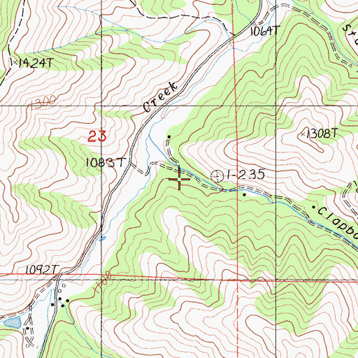 Topographic Map of Clapboard Gulch, CA