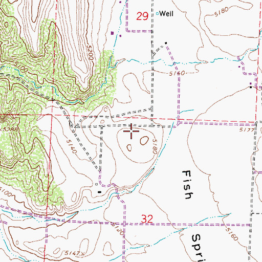 Topographic Map of Fish Springs Census Designated Place, NV