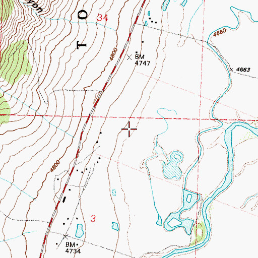 Topographic Map of Genoa Census Designated Place, NV