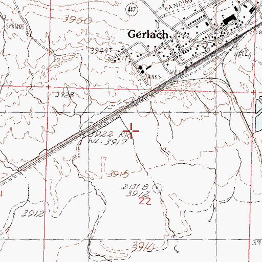 Topographic Map of Gerlach Census Designated Place, NV
