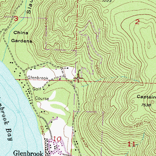 Topographic Map of Glenbrook Census Designated Place, NV