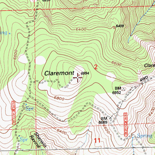 Topographic Map of Claremont, CA