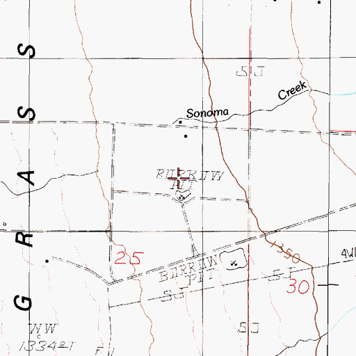 Topographic Map of Grass Valley Census Designated Place, NV