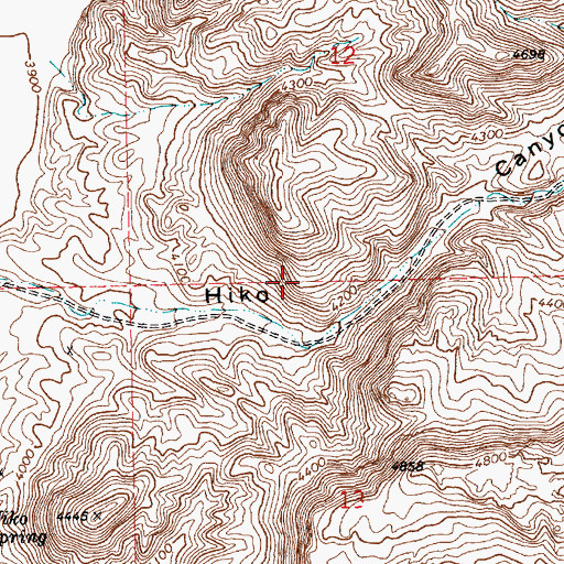 Topographic Map of Hiko Census Designated Place, NV