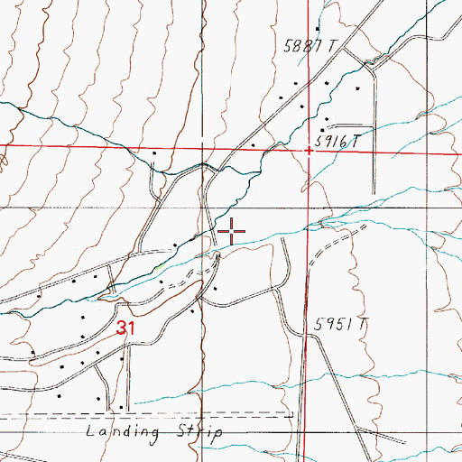 Topographic Map of Kingston Census Designated Place, NV