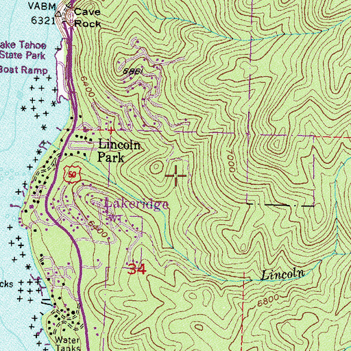 Topographic Map of Lakeridge Census Designated Place, NV