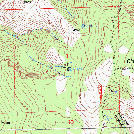 Topographic Map of Claremont Trail, CA