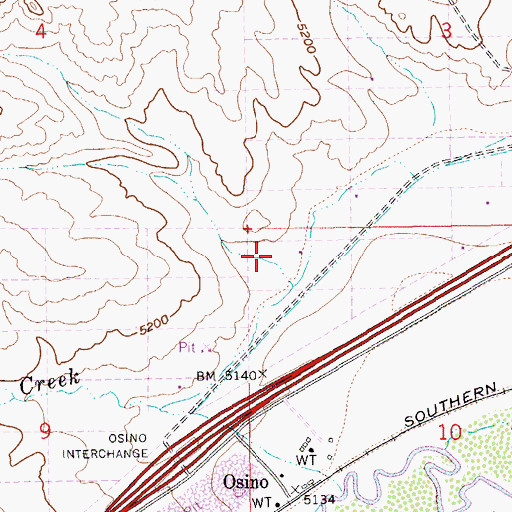 Topographic Map of Osino Census Designated Place, NV