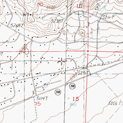 Topographic Map of Topaz Ranch Estates Census Designated Place, NV