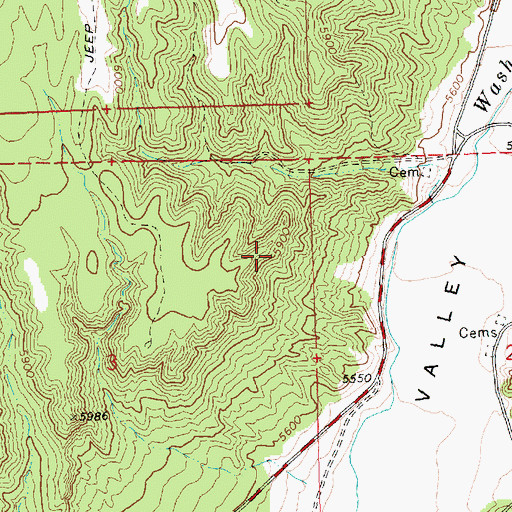 Topographic Map of Ursine Census Designated Place, NV