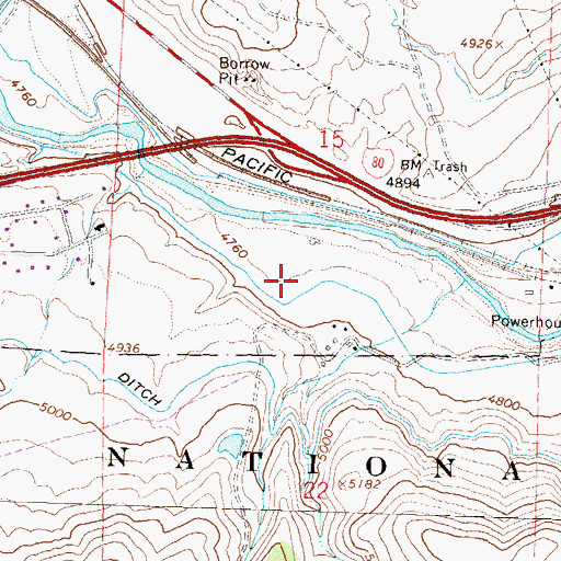 Topographic Map of Verdi Census Designated Place, NV
