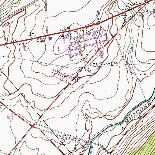 Topographic Map of Anderson Census Designated Place, NJ