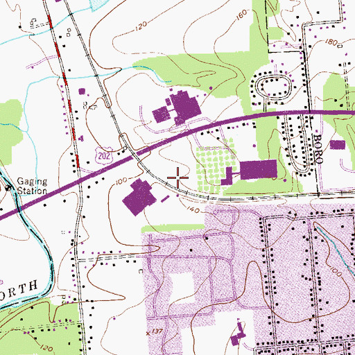 Topographic Map of Bradley Gardens Census Designated Place, NJ