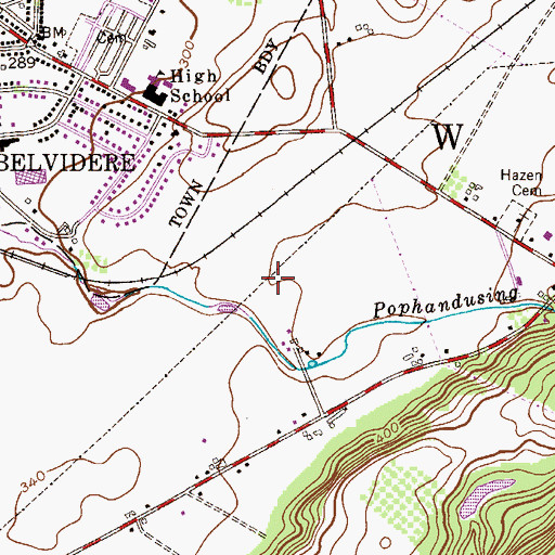 Topographic Map of Brookfield Census Designated Place, NJ
