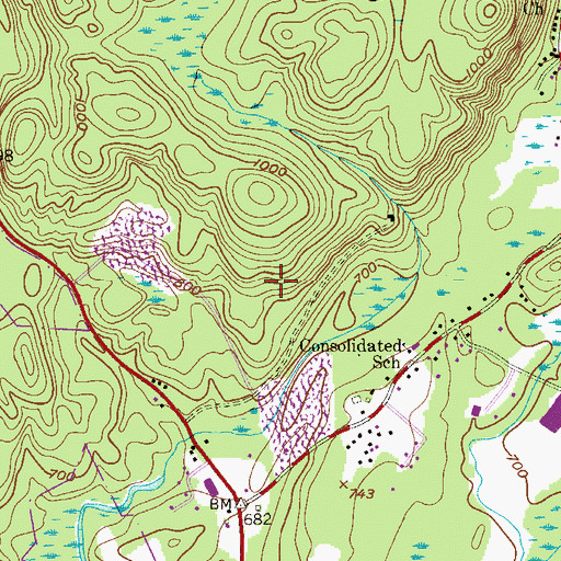 Topographic Map of Byram Center Census Designated Place, NJ