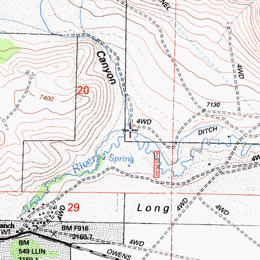 Topographic Map of Clark Canyon, CA