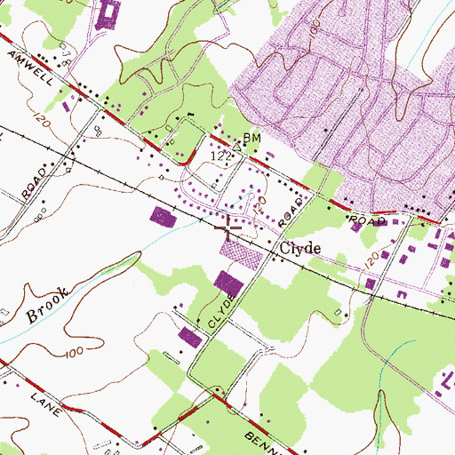 Topographic Map of Clyde Census Designated Place, NJ