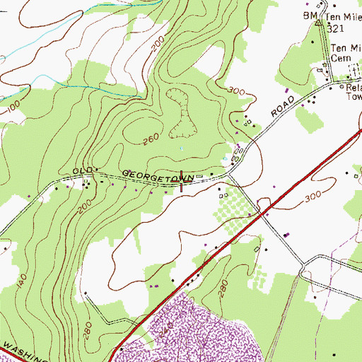 Topographic Map of East Rocky Hill Census Designated Place, NJ