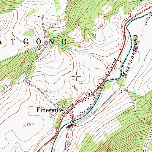 Topographic Map of Finesville Census Designated Place, NJ