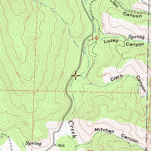 Topographic Map of Clark Canyon, CA