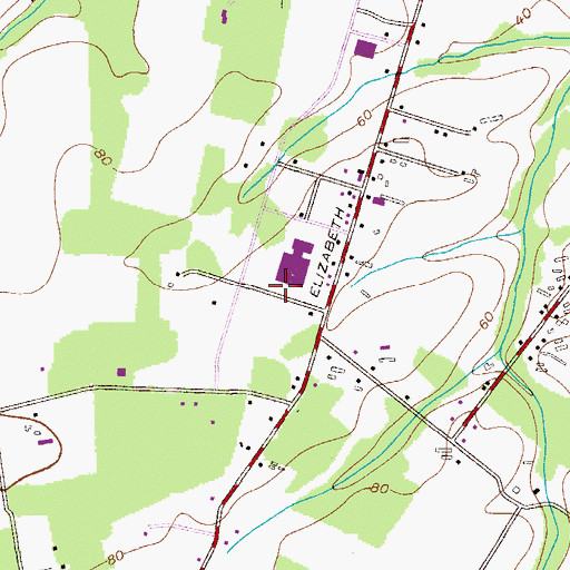 Topographic Map of Franklin Center Census Designated Place, NJ