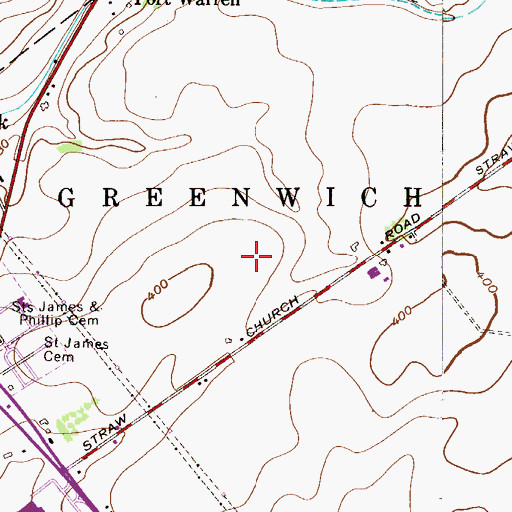 Topographic Map of Greenwich Census Designated Place, NJ