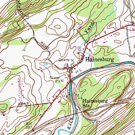 Topographic Map of Hainesburg Census Designated Place, NJ
