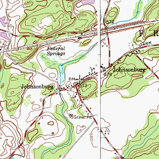 Topographic Map of Johnsonburg Census Designated Place, NJ