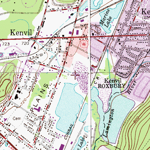 Topographic Map of Kenvil Census Designated Place, NJ