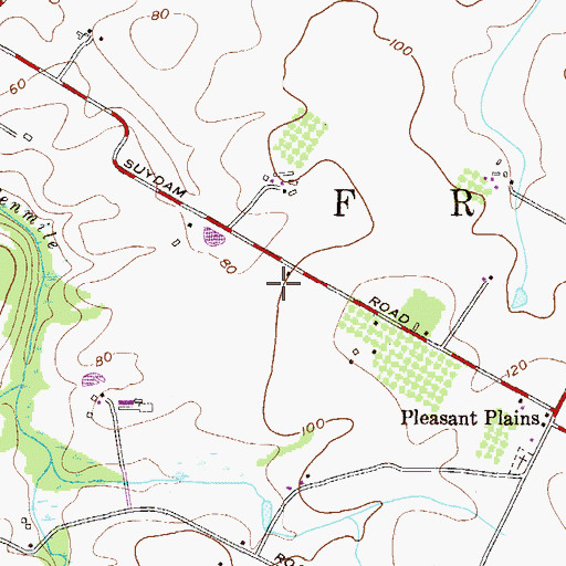 Topographic Map of Pleasant Plains Census Designated Place, NJ