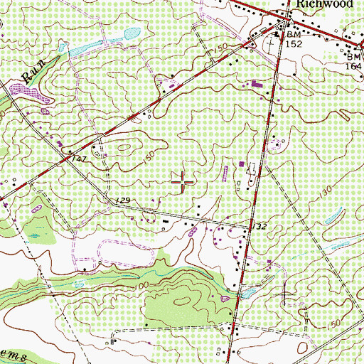 Topographic Map of Richwood Census Designated Place, NJ