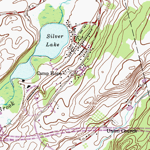 Topographic Map of Silver Lake Census Designated Place, NJ