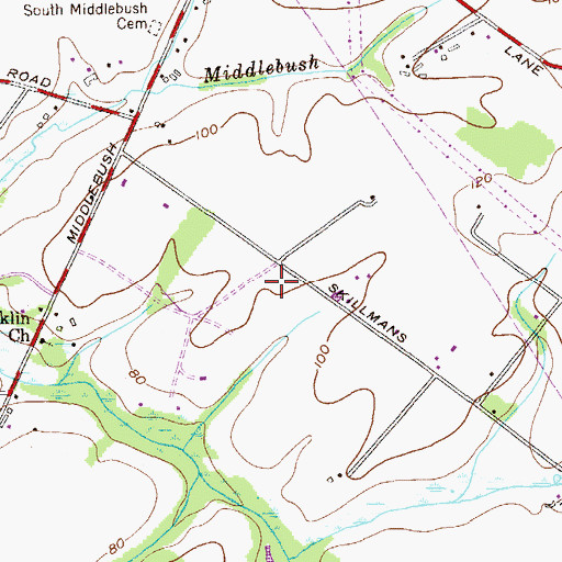 Topographic Map of Six Mile Run Census Designated Place, NJ