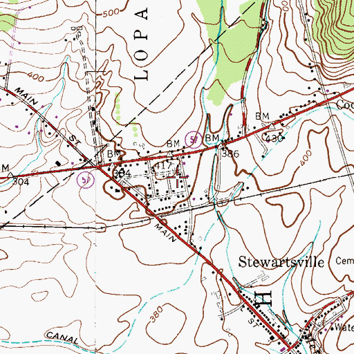 Topographic Map of Upper Stewartsville Census Designated Place, NJ