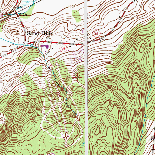 Topographic Map of Vernon Center Census Designated Place, NJ