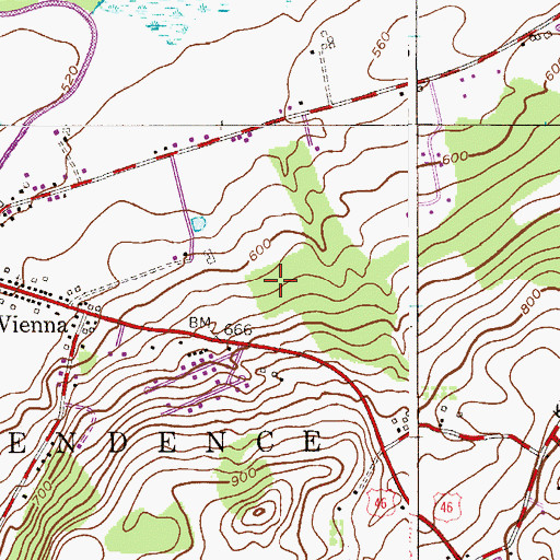 Topographic Map of Vienna Census Designated Place, NJ